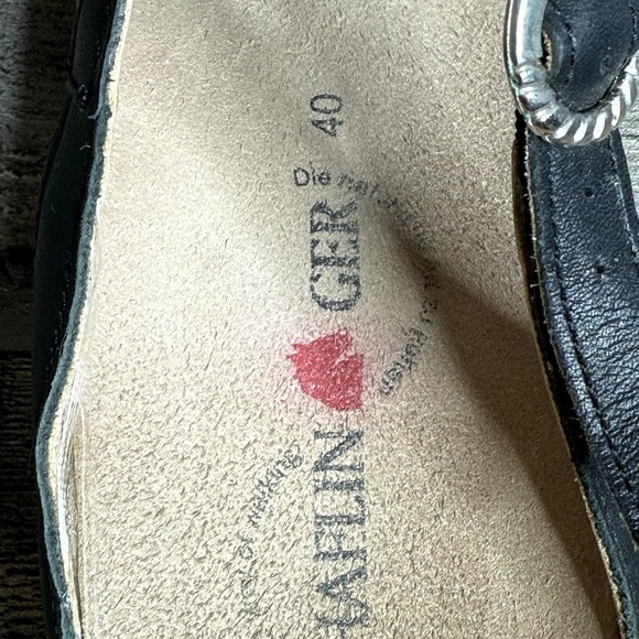 Womens Haflinger Black Leather Casual Comfort Slip On Sandals Slides Size EU 40 - Picture 9 of 9